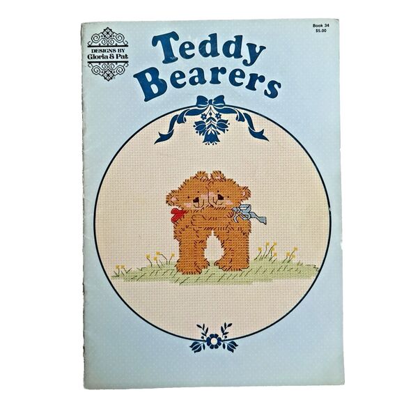VTG PRECIOUS MOMENTS TEDDY BEARERS PATTERN BOOK 34 CROSS STITCH GLORIA & PAT - Picture 1 of 10